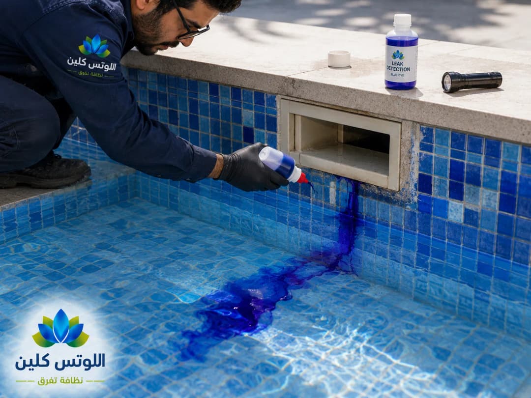 فحص شروخ السكيمر وتسريب مياه المسبح تحت الأرض بجدة