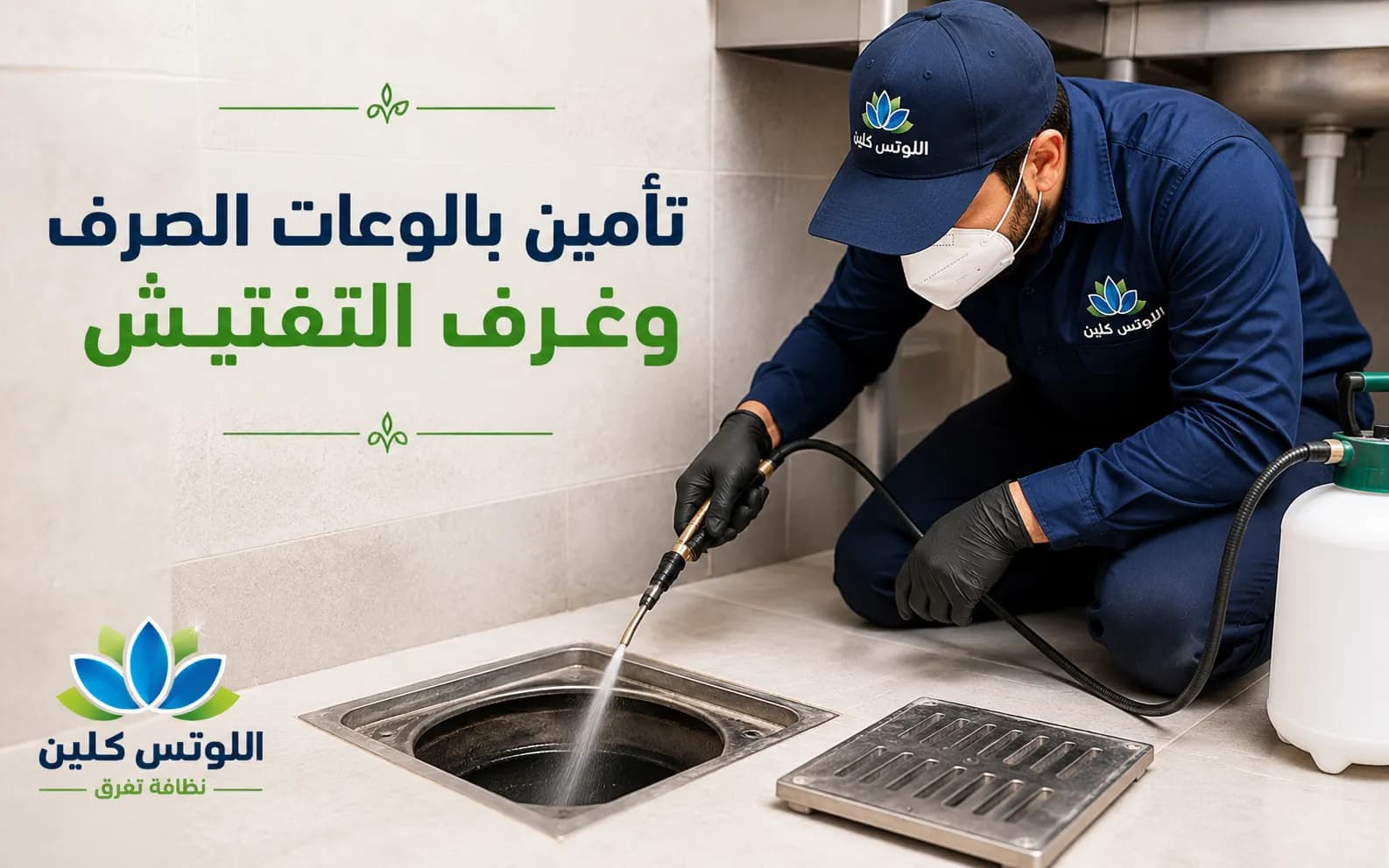 معالجة ورش غرف تفتيش الصرف الصحي ضد الصراصير بجدة