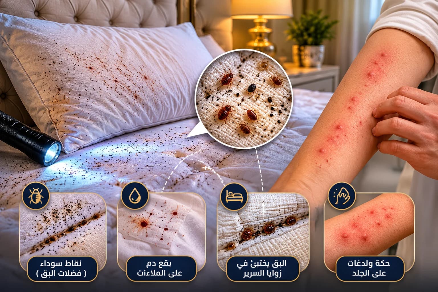 مخاطر حشرة بق الفراش أضرار لدغات بق الفراش الجسدية من حكة وأرق والأضرار النفسية على صحة الإنسان
