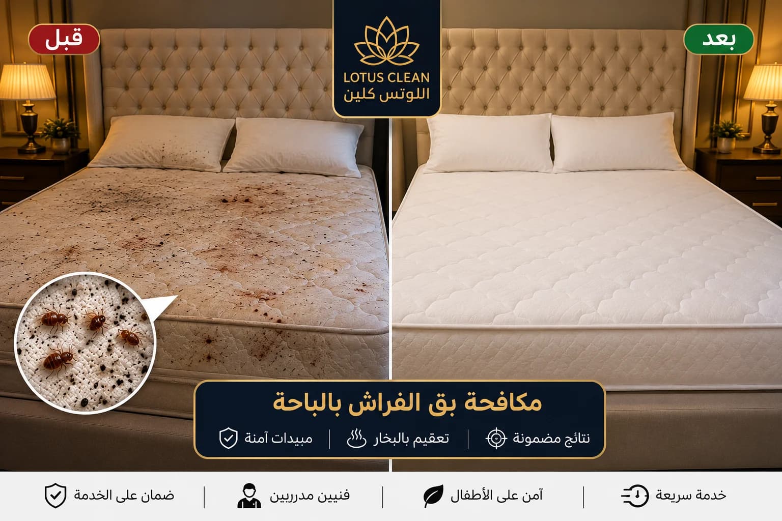 شركة مكافحة بق الفراش بالباحة أفضل شركة مكافحة بق الفراش بالباحة والمخواة - رش مبيدات آمنة بضمان 6 شهور