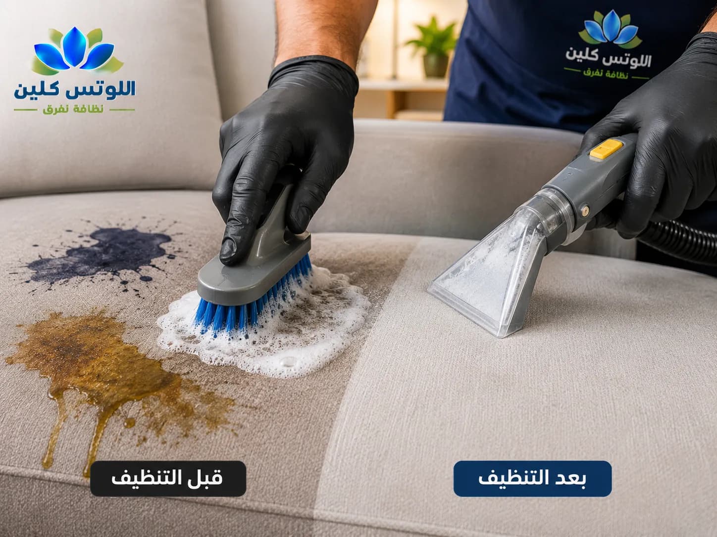 إزالة البقع بالبخار إزالة البقع من الكنب والمجالس بالبخار